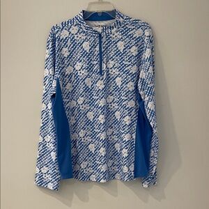 TGW Blue and White Floral Athleisure Top